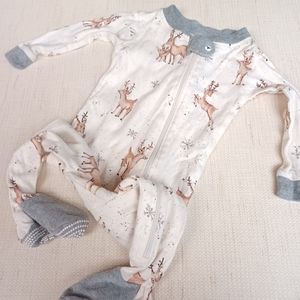 Reindeer Boys zipup Jumpsuit Burts Bees 3 6 m